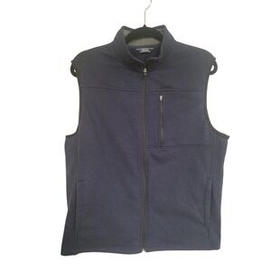 IZOD Men's Navy Blue Full Zip Sz M‎ Sleeveless Vest - Layering Essential